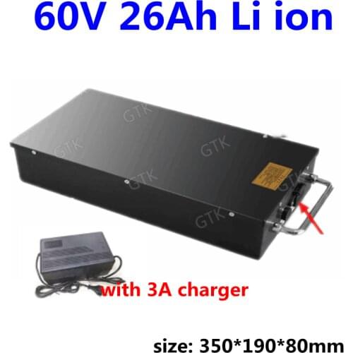 GTK 60v 26Ah lithium battery electric motorcycle scooter vehicle forklift Sightseeing car RS485 LG cell + 67.2V 3A charger
