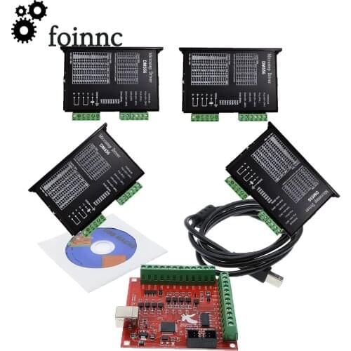 CNC system control system kit,1pcs Red Flying Eagle board+4PCS Microstep Driver DM556 kit