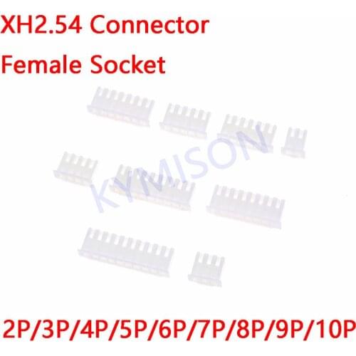100pcs XH2.54 Connector 2.54MM Pitch Female Housing Plastic Shell Plug 2P/3P/4P/5P/6P/7P/8P/9P/10P For PCB Board XH 2.54