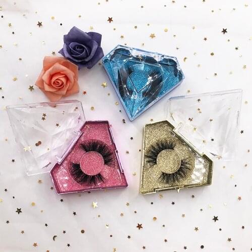 Crystal Clear Diamond Shape Lash Box for 25mm Dramatic Mink Lashes Empty Diamond Lashes Packaging