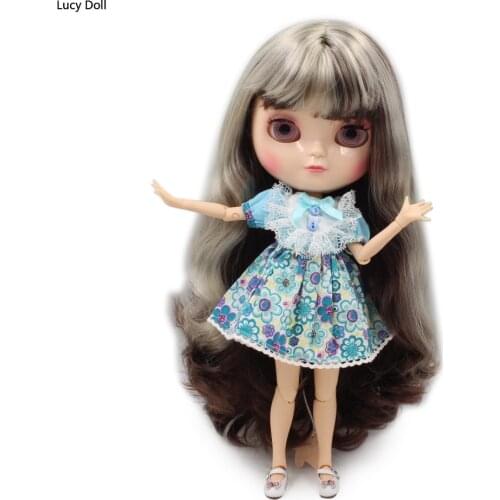 ICY Dbs DOLL Small Breast Azone Body BL8800/0222 Grey Mix Dark Brown Hair30cm 1/6 TOY