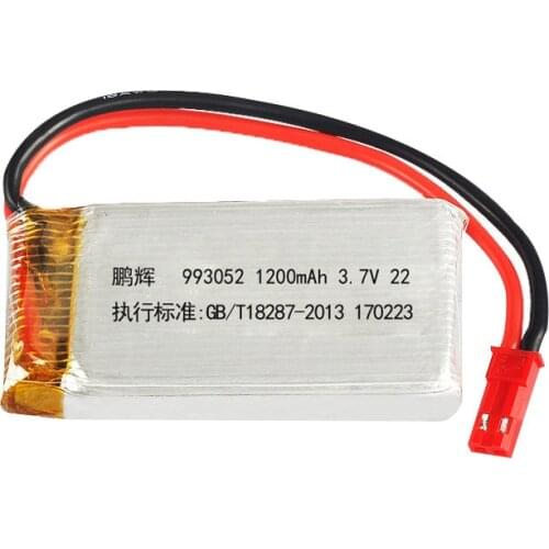 3.7V 1200 mAh Lipolymer High Rate Rechargeable Battery 993052 For drone Quadcopter Helicopter JST Plug