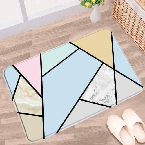 Marble Doormat Anti-slip Carpet Modern Geometry Household Mats Bathroom Foot Pad Doormats Indoor Bedroom Kitchen Mat Toilet Rugs