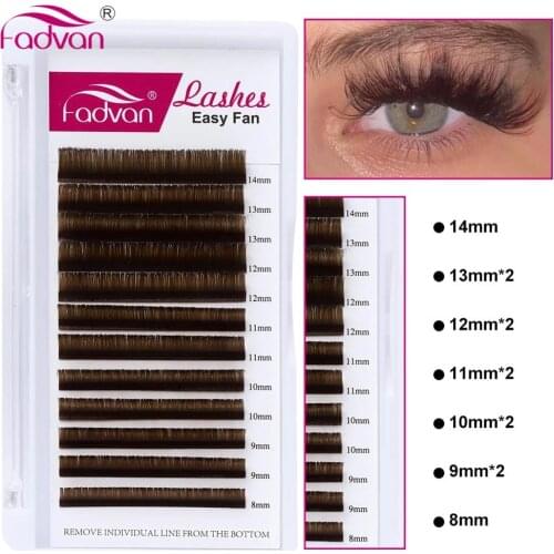 4 Colors Rainbow Easy Fans Eyelash Extension Faux Mink Individual 1 Case 0.07C/D Color Easy Lashes Self-making Fan Bloom Eyelash