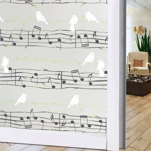 Birds and musical notes window paper window stickers frosted glass stickers bathroom opaque bathroom cellophane blackout window