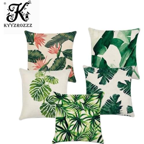 Tropical decoration pillow cover Green 45*45 outdoor cushions Dropshipping throw pillows plant cushions decorative Custom