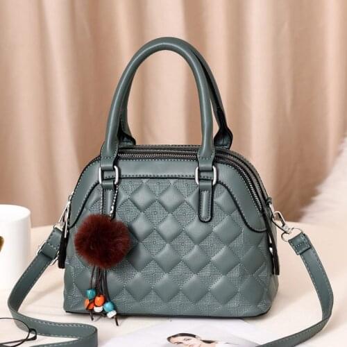 2021 New Fashion Plaid Women Handbags High Quality Ladies Shoulder Bags Leather Female Girl Luxury Brand Shell Crossbody Bag