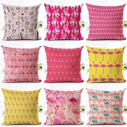 Newest Home Decor Flamingo Printed Throw Pillowcase Car Ded Houseware Fashion Gift Cushion Cover Decor Almofadas Cojines