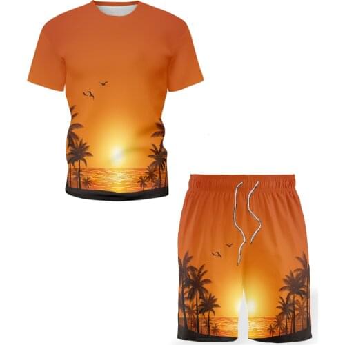 2021 Summer New Mens Sets Casual Man T-shirt Sports Shorts Men Sportswear Beach Sweatshirt Tshirts Clothing Plus Size 5-5XL