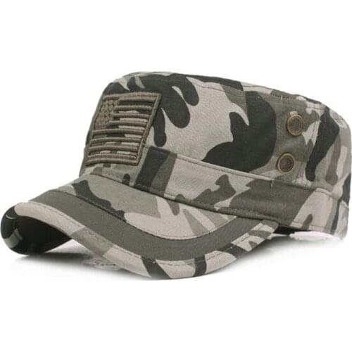 New Camouflage MEn And Women Military Hats Spring Summer Cotton Brand flat-top Cap 3 Colors 8691