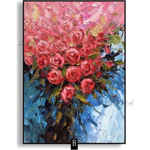Knife Thick Flower Painting Hand Painted Oil Painting Canvas Wall Art Knife Flower Pictures Art For Living Room Home Wall Decor