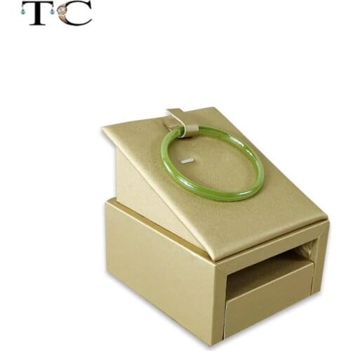 2019 Gold PU Leather Bracelet Stand Display Bangle Chain Rack Jewelry Display Stand Holder Storage Showcase Organizer