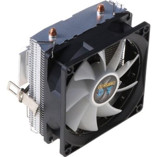 CPU Cooler 2 Copper Heat Pipes 3Pin CPU Cooling Fan with 5 Colors Light for LGA 1151/1155/1156/AM2+/AM3+/AM4