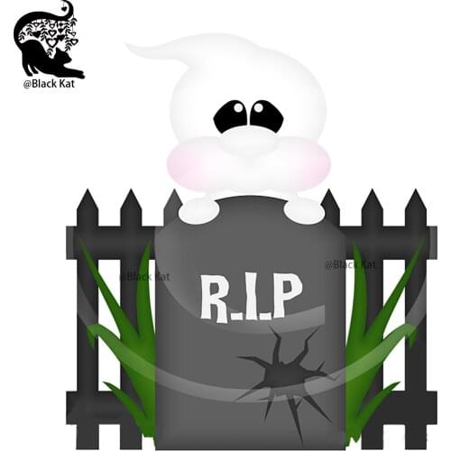 R.I.P Halloween Scrapbooking Fence Tombstone Lovely Ghost Metal Cutting Dies Trick or Treat Dies Holiday Gift Card