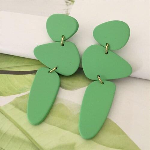 2021 Korean Geometric Pendant Earrings Multiple Drop Earrings Unique Design Flowers Resin Acrylic Shell Dangle Earring