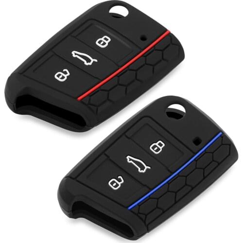 Silicone rubber car key car styling cover case shell case for VW Volkswagen Golf 7 mk7 Skoda Octavia A7 car-styling