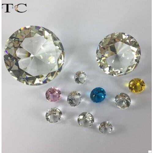 Glass Crystal Diamond Decor Paperweight Wedding Giant Gift Cut Art Centerpiece Craft Clear Party Gifts Shooting Props 5 Sizes