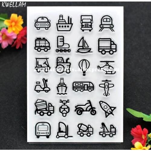 Transportation Car Hot Air Balloon Scrapbook DIY photo cards rubber stamp clear stamp transparent stamp 11x16cm KW7122220
