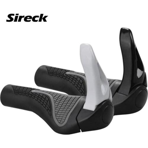Sireck Bike Mtb Grips Shock Absorption Alloy Cavel Shape Bicycle Bar Ends Handlebar TPR Handle mtb Parts Mountain Accessories