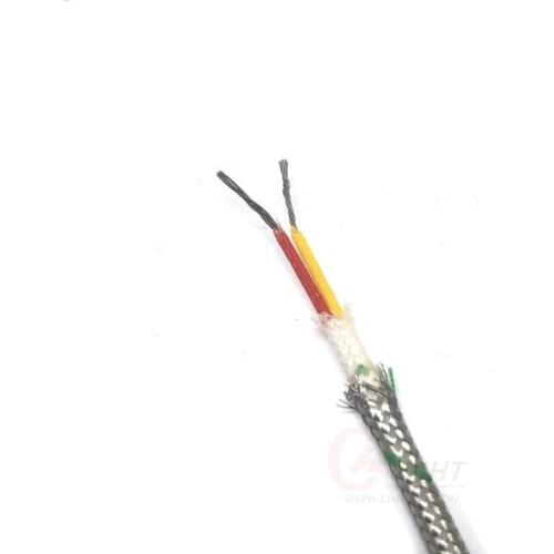 High Quality 2*7*0.2mm K Type Double Layer Fiberglass Insulation Stainless Steel Shield Thermocouple Wire