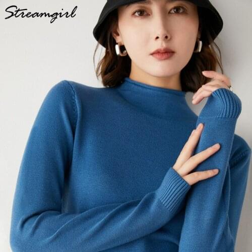 Winter Turtleneck Sweaters For Women Winter Womens Jumper Turtleneck Knitted Sweater Female Loose Sweaters Women Winter Autumn
