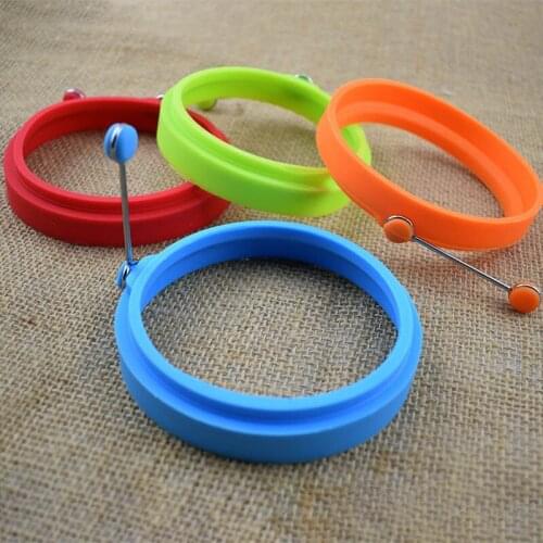 1pcs 4 Colors Circular Shape Omelette Tool Egg Fried Mold Kitchen Cooking Tools Silicone with Handle Kitchen Cooking Tools