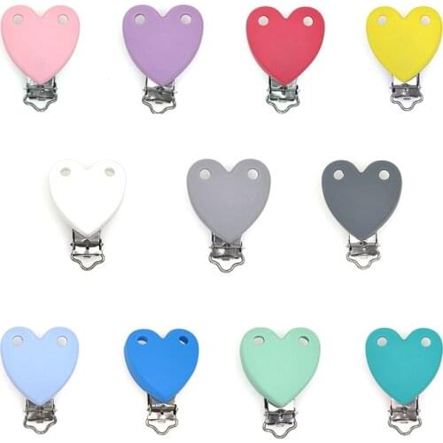 Kovict 10/20/50pcs Silicone Pacifier Clip Heart With Hole DIY Baby Teeth Teether Necklace Bead Round Heart Accessories Tool Gift