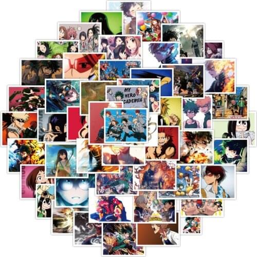 10/50Pcs Anime My Hero Academy Waterproof PVC Sticker Cartoon Anime Scooter Bike Mobile Phone Notebook Travel DIY Sticker