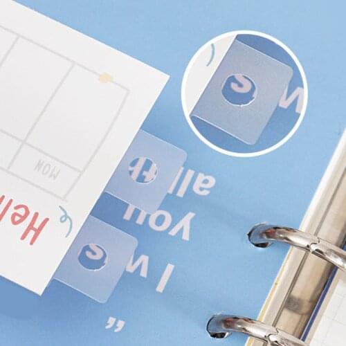 12Pcs Creative Translucent Storage Hanging Buckle PVC Sticker Loose-Leaf Hole Protection Photo Picture Include In The A5 A6 Note