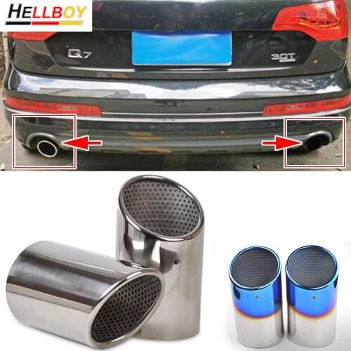 2pcs For AUDI Q7 TDI Quattro 2006 2007 2008 2009 2010-2013 Car Exhaust Pipe Chrome Stainless Steel Muffler Tip AUTO Accessories
