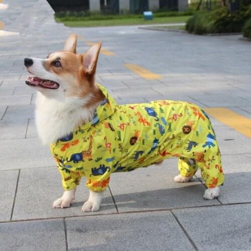 2021 Dog Raincoat Jumpsuit Waterproof Clothing for Dog Rain Jacket Schnauzer Pug French Bulldog Welsh Corgi Clothes Pet Outfit S