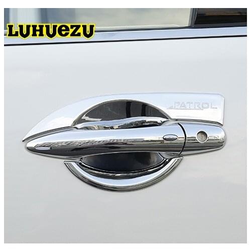 4pcs For Nissan Patrol Y62 Armada Accessories Chrome Door Handle Bowel Cover Styling Trim