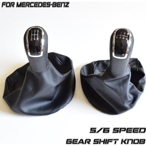 Car 5 Speed 6 Speed MT Gear Shift Knob HandBall With Gaiter Boot Cover For Mercedes Benz C-Class S203/W210 BJ(93-01)/W168(97-04)