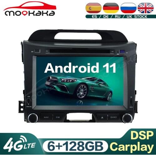 For KIA Sportage 2010-2016 Android 11 6G+128GB Car Audio Multimedia DVD Player GPS Navigation Audio Stereo Head Unit Carplay DSP