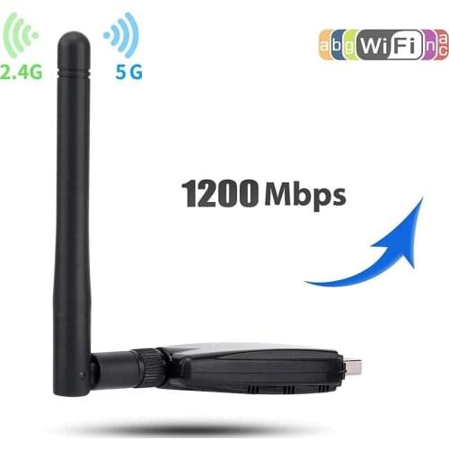 1200Mbps USB Wireless Bluetooth Adapter Dual-Band 802.11 ac/a/b/g/n, 2.4 GHz/300 Mbps 5.8Ghz/867 Mbps High Gain Antenna Network