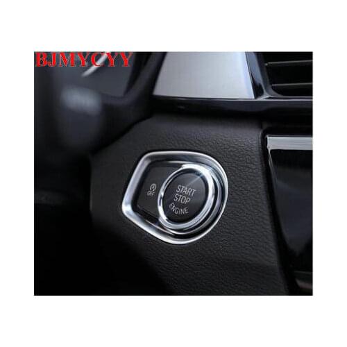 BJMYCYY For BMW X1 F48 2016 2018 ABS More Fashion Start Stop Engine System Key Molding Frame Cover Trim 1 Piece