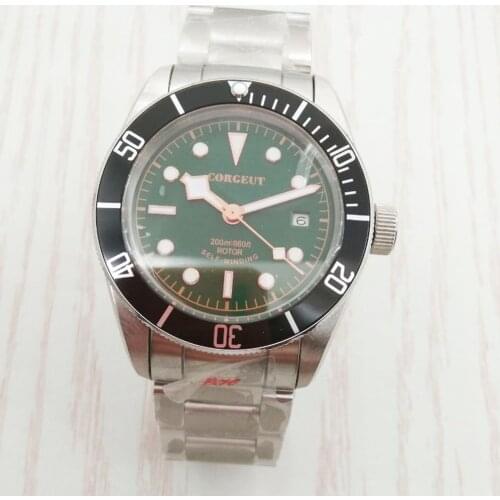 100M Waterproof Luxury Corgeut Brand Miyota Automatic Mechanical Wristwatch Luminous Full Steel Sapphire Men Watch Male Clock