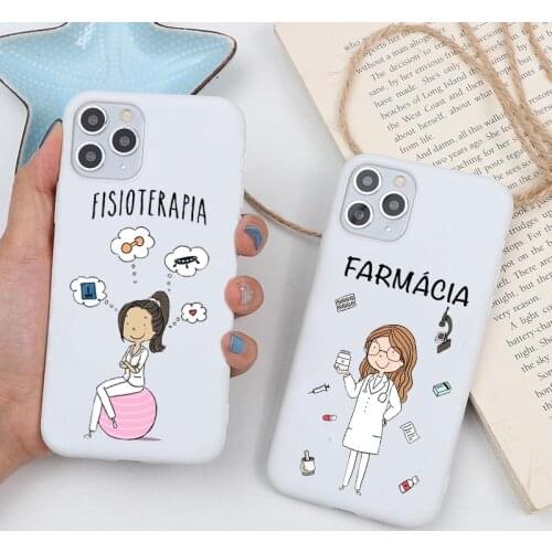 Social services psychology Doctors Nurse medicina white Soft Candy Case Coque For iPhone 12 11 Pro Max 6s 7 8 Plus XS XR XS Max