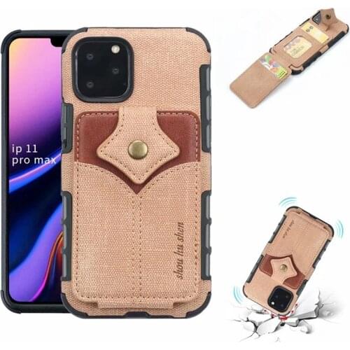 Multifunction Hidden Card Slot Wallet Case For iPhone 11 12 Pro Max XR XS Max X 8 7 Plus New Style Canvas Portable Phone Cover
