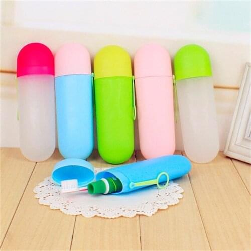Travel Toothbrush Toothpaste Case Cover Holder Portable Hiking Camping Toothbrush Storage Box Wash Cup Cosmetic Capsule Case