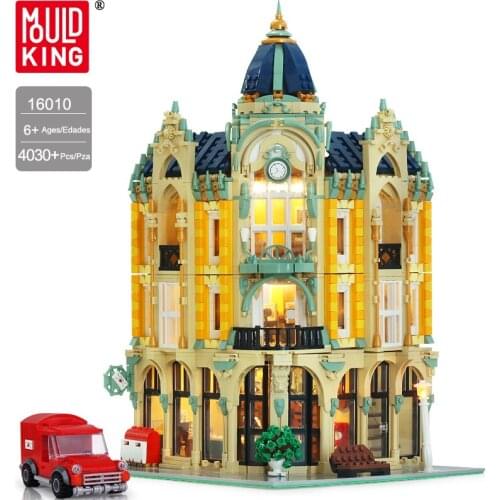 Mould King Moc Street View Series Post Office Corner Building Blocks Construction Bricks Kids Educational Toys Christmas Gifts