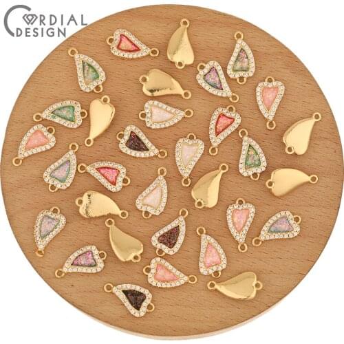 Cordial Design 30Pcs 9*16MM Jewelry Findings & Components/Hand Made/Charms/DIY Bracelet Making/CZ Connectors/Jewelry Accessories
