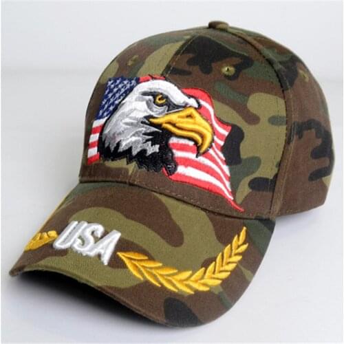 2018 New Fashion sun hat for men and women USA Eagle Embroidered Baseball Cap Lovers Outdoor Camouflage cap Outing Sunscreen Cap