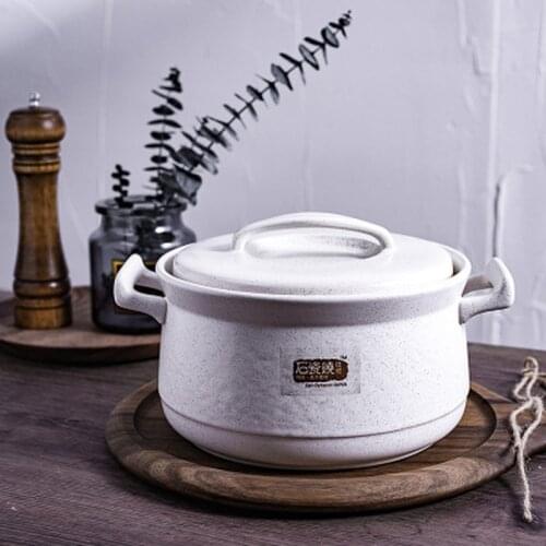 Japanese Style Stone Porcelain Open Flame Heat-resistant Ceramic Casserole Non-stick Pot Soup Kitchen Home Deep Pot