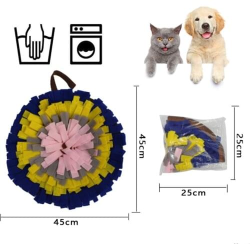 Dog Training Slow Food Mat Pet Spilled Food Toy Canvas Bowl Sniffing Blanket Puppies Feeding Accessories Pet Supplies