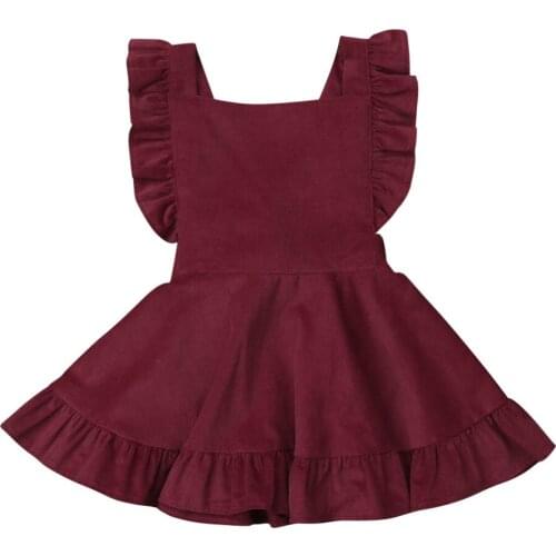 Summer Toddler Kid Baby Girl Dress Princess Ruffles Dress For Girl Strap Sleeveless Corduroy Party Holiday Dress Baby clothes