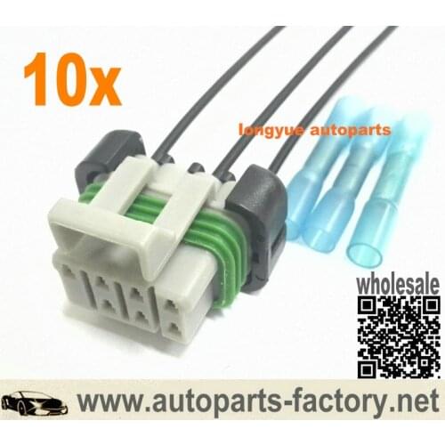 Longyue 10pcs Headlight Pigtail Connector With Perma Seal Connectors for 1 Freightliner Columbia 6 AWG