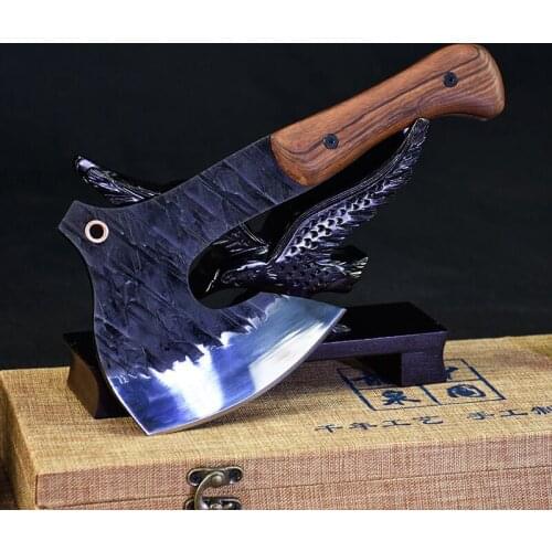 Longquan ghost hand writer with a large knife bone blade hand forging bone chopper special knife axe sharp single-hand axe