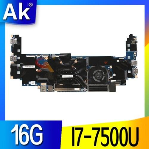For Lenovo ThinkPad X1 Yoga 2nd Laptop Motherboard LRV2 16822-1 FRU;01AY902 CPU:I7 7500U 16G