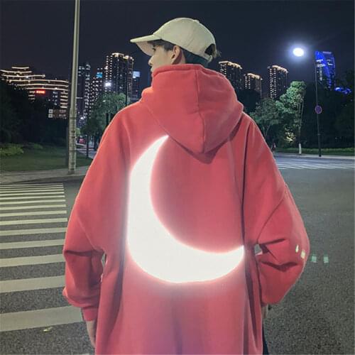 2020 3M Reflective Hoodie Streetwear Men Hip Hop Oversized Sweatshirt Long Sleeve Tops Casual Spring Autumn Japan Hoodies Male